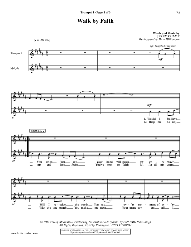 Walk By Faith Trumpet 1 (Jeremy Camp)