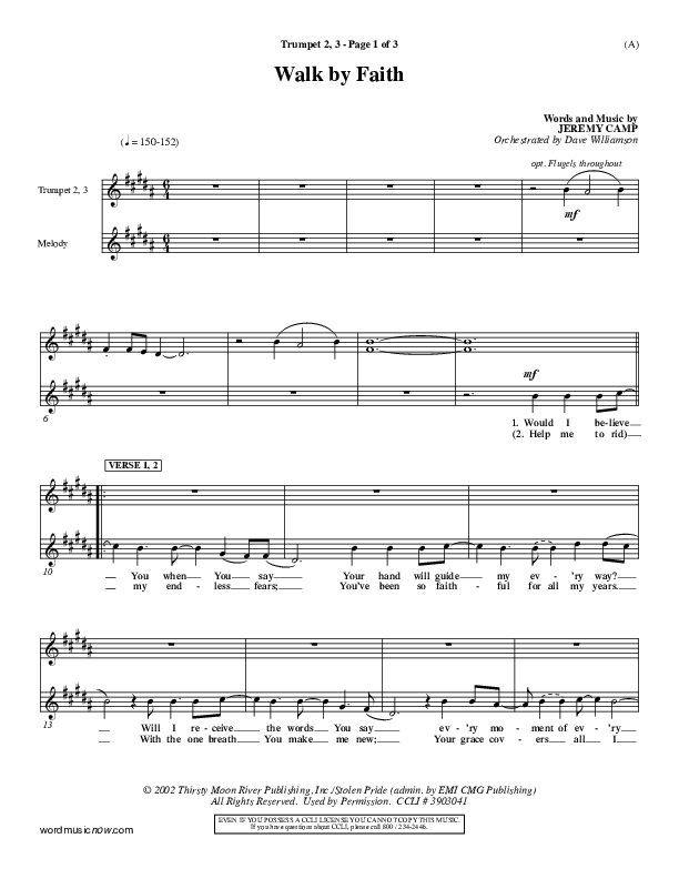 Walk By Faith Trumpet 2/3 (Jeremy Camp)
