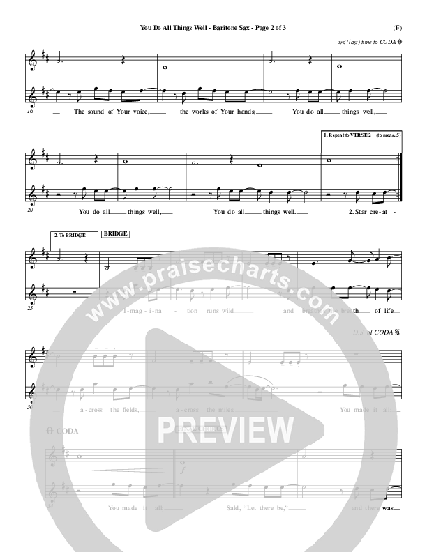 You Do All Things Well Bari Sax (Chris Tomlin)