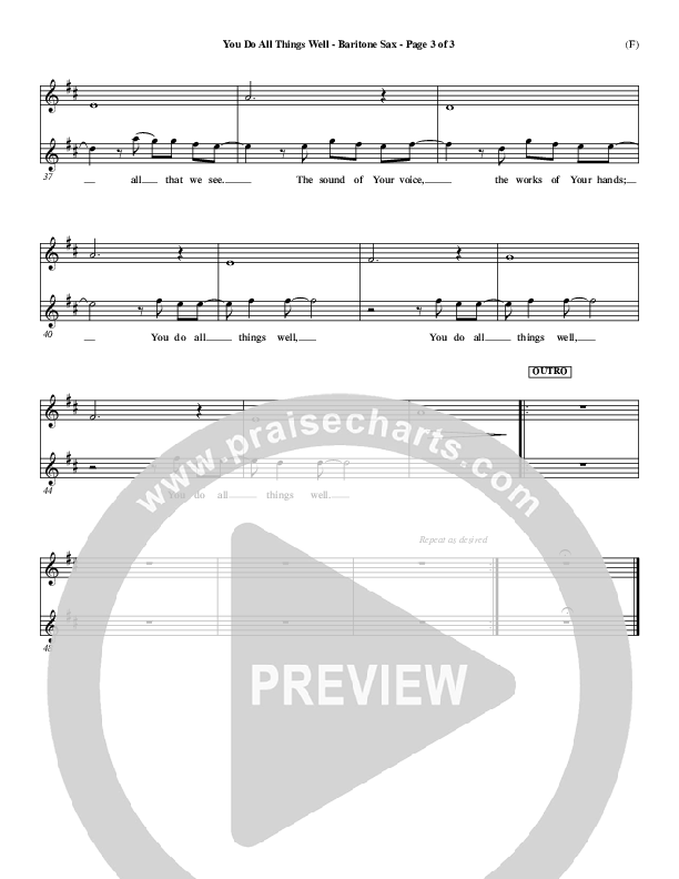 You Do All Things Well Bari Sax (Chris Tomlin)