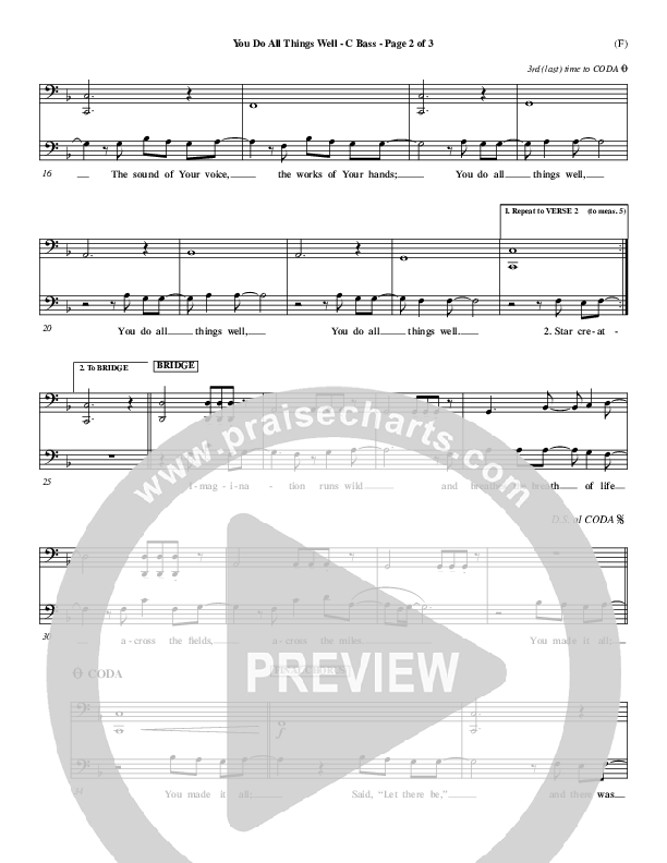 You Do All Things Well Contrabass (Chris Tomlin)