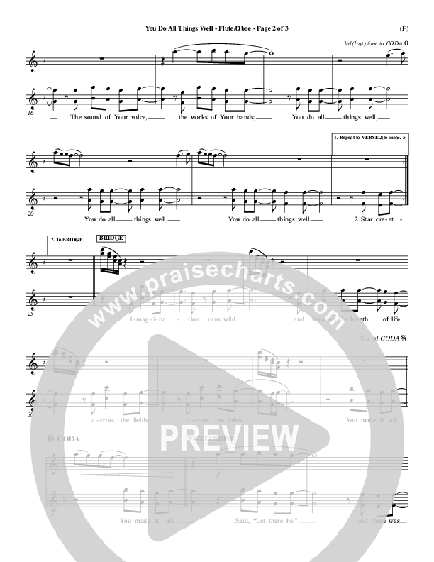 You Do All Things Well Flute/Oboe (Chris Tomlin)