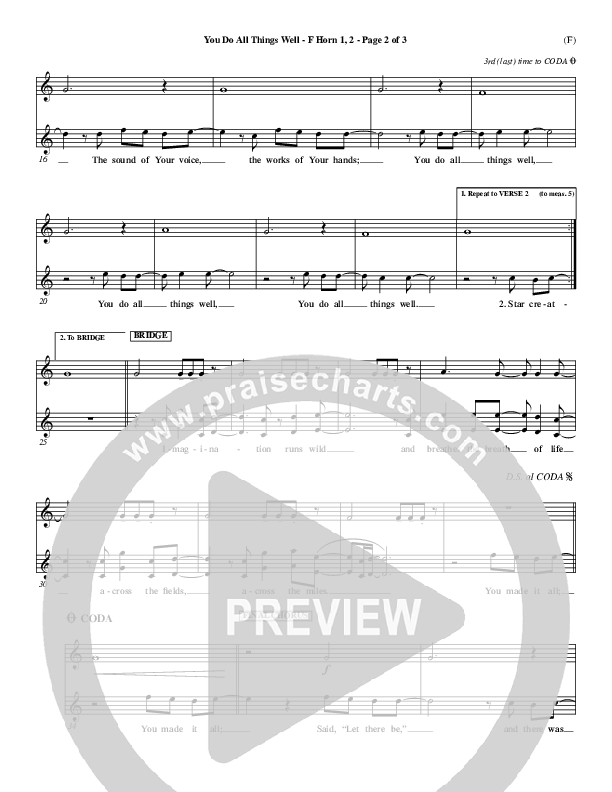 You Do All Things Well French Horn 1/2 (Chris Tomlin)