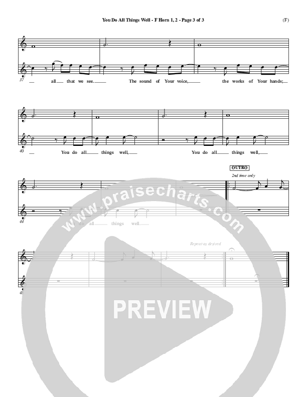 You Do All Things Well French Horn 1/2 (Chris Tomlin)