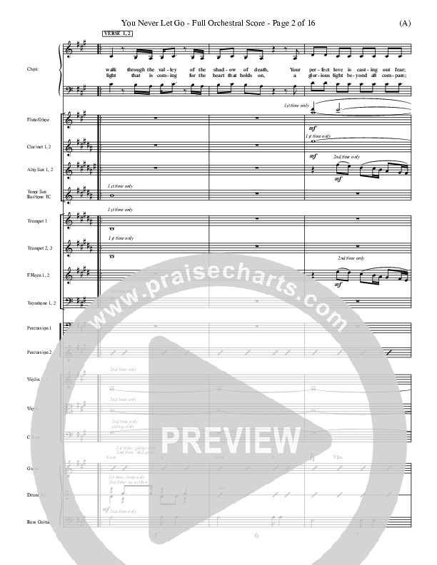 You Never Let Go Conductor's Score (Matt Redman)