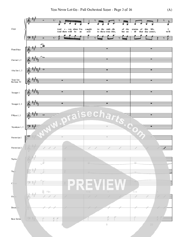 You Never Let Go Conductor's Score (Matt Redman)