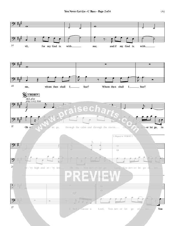 You Never Let Go Contrabass (Matt Redman)