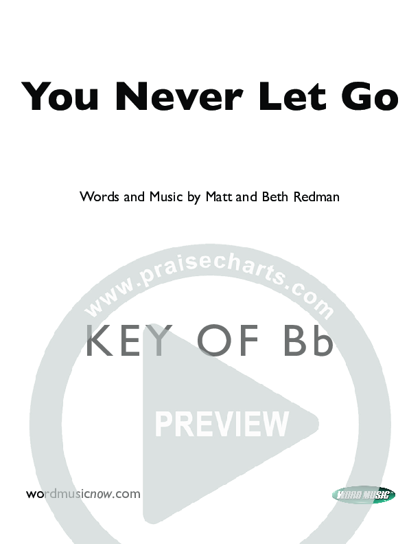 You Never Let Go Cover Sheet (Matt Redman)