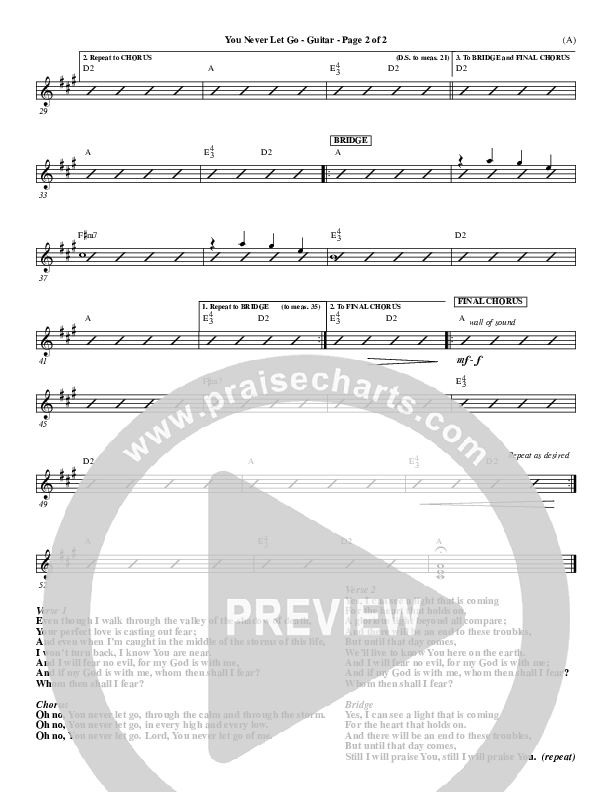 You Never Let Go Guitar (Matt Redman)