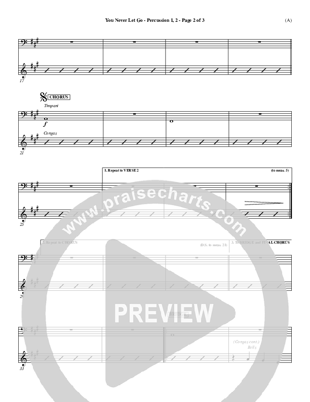 You Never Let Go Percussion 1/2 (Matt Redman)