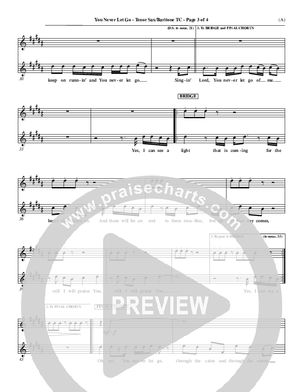 You Never Let Go Tenor Sax 2 (Matt Redman)