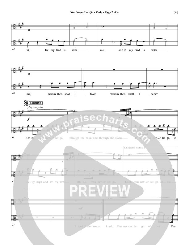 You Never Let Go Viola (Matt Redman)