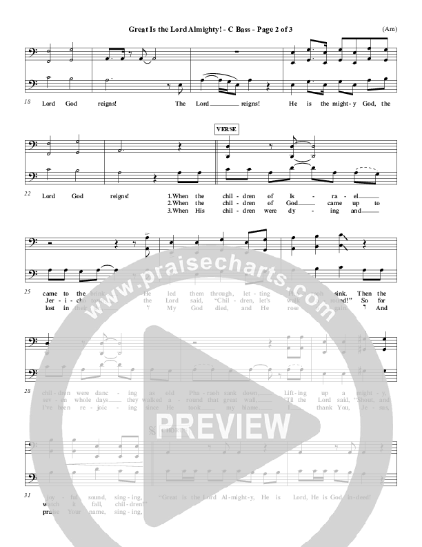 Great Is The Lord Almighty Contrabass (Dennis Jernigan)