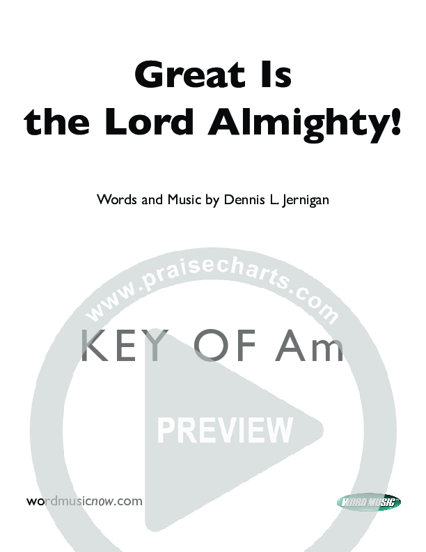 Great Is The Lord Almighty Cover Sheet (Dennis Jernigan)
