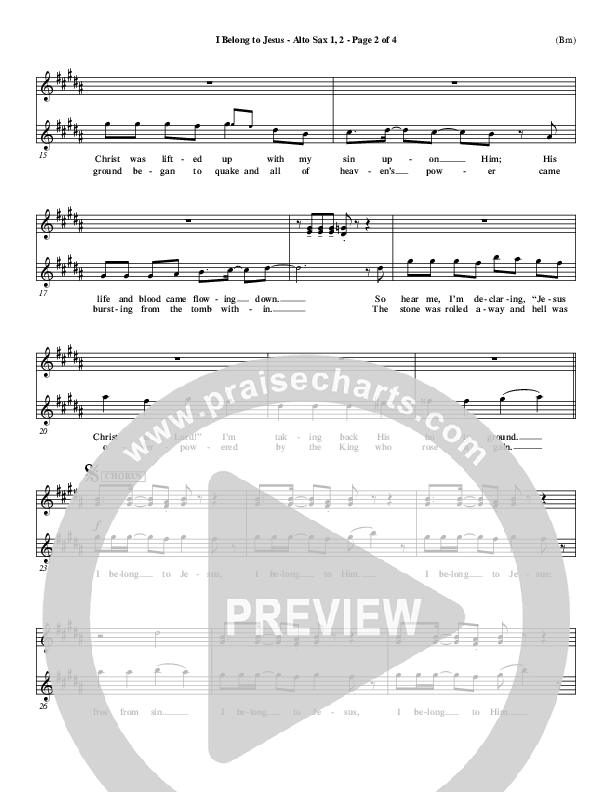 I Belong To Jesus Alto Sax 1/2 (Dennis Jernigan)