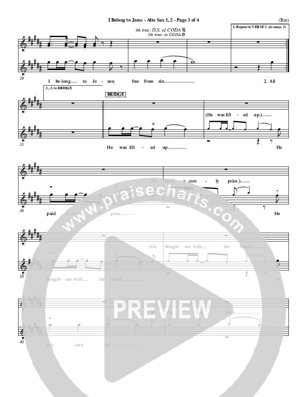 I Belong To Jesus Alto Sax 1/2 (Dennis Jernigan)