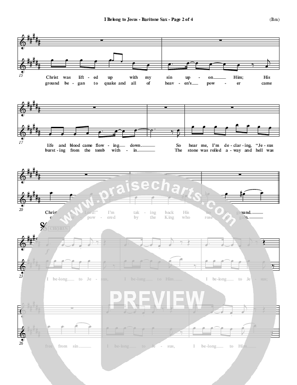 I Belong To Jesus Bari Sax (Dennis Jernigan)