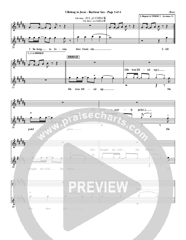 I Belong To Jesus Bari Sax (Dennis Jernigan)