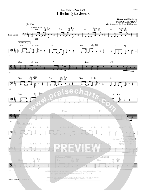 I Belong To Jesus Bass Guitar (Dennis Jernigan)