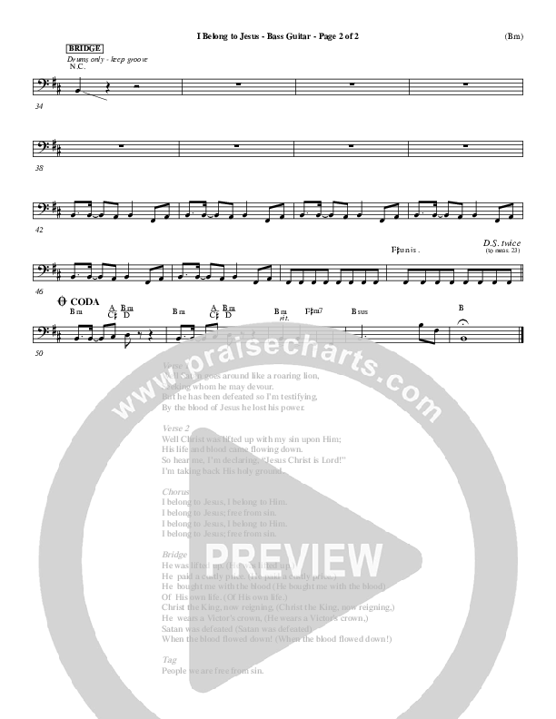 I Belong To Jesus Bass Guitar (Dennis Jernigan)