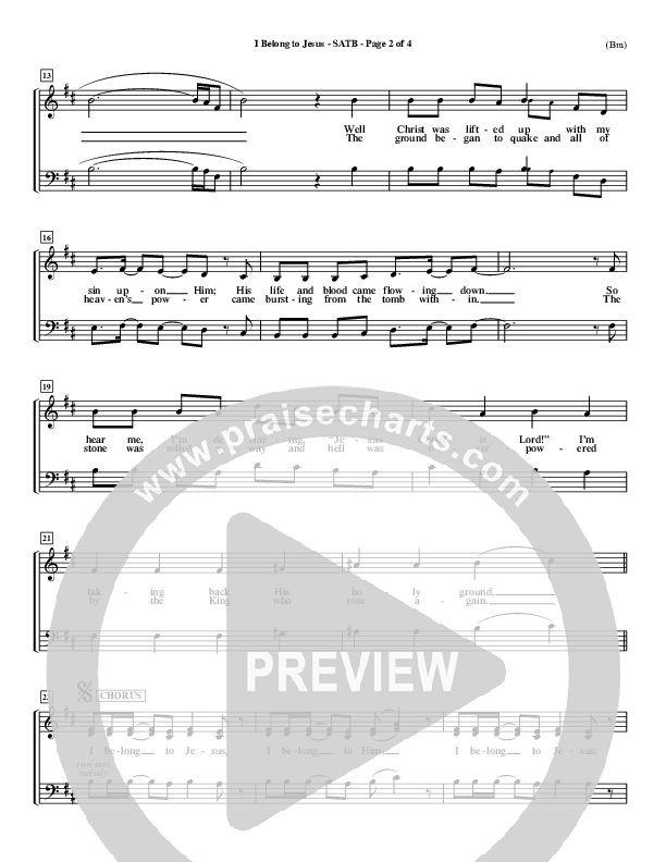 I Belong To Jesus Choir Vocals (SATB) (Dennis Jernigan)