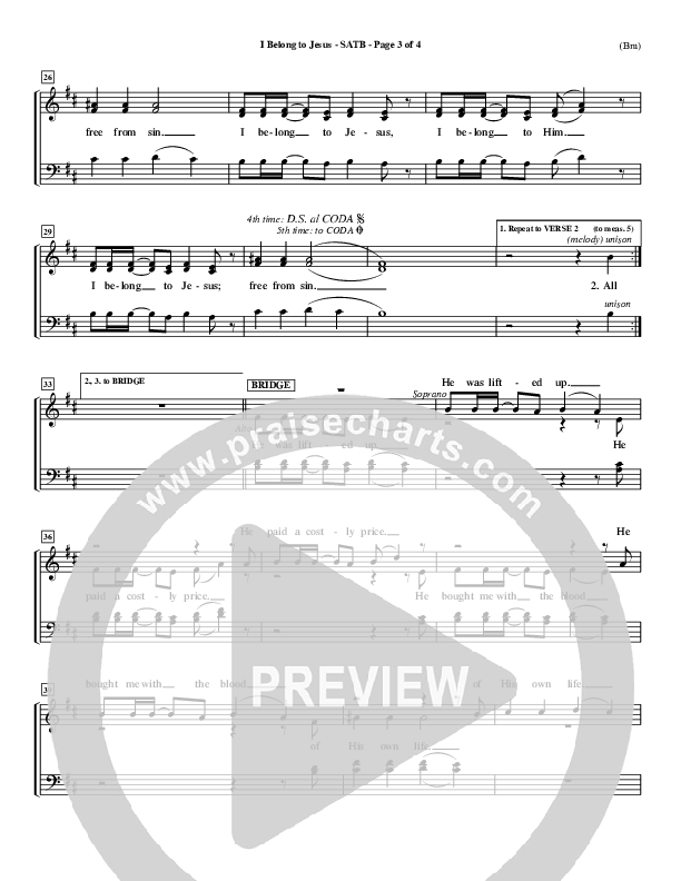 I Belong To Jesus Choir Vocals (SATB) (Dennis Jernigan)