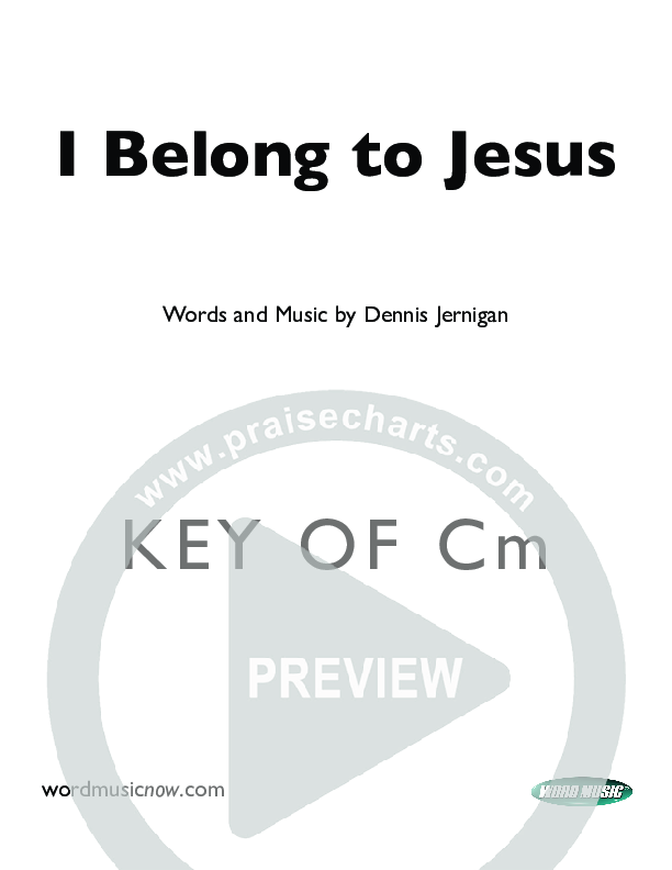 I Belong To Jesus Cover Sheet (Dennis Jernigan)
