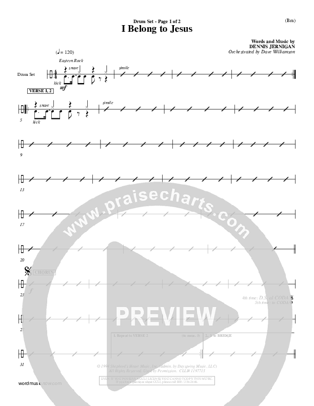 I Belong To Jesus Drum Set (Dennis Jernigan)