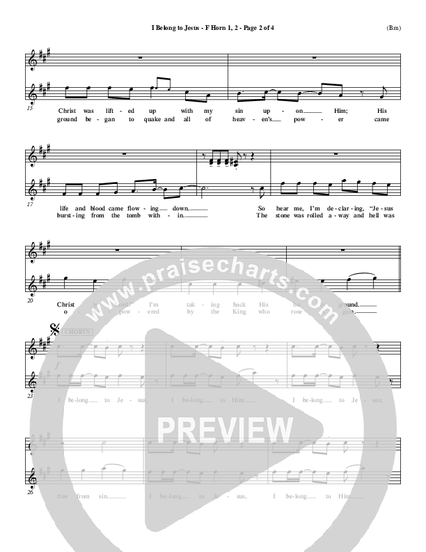 I Belong To Jesus French Horn 1/2 (Dennis Jernigan)