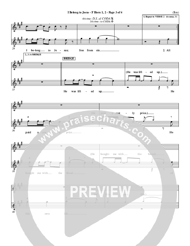 I Belong To Jesus French Horn 1/2 (Dennis Jernigan)