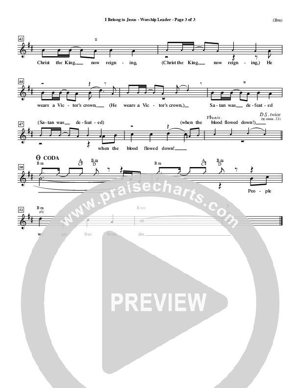 I Belong To Jesus Lead Sheet (Dennis Jernigan)