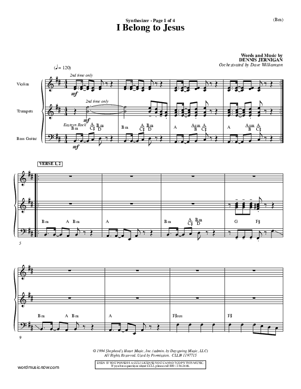 I Belong To Jesus Synth (Dennis Jernigan)