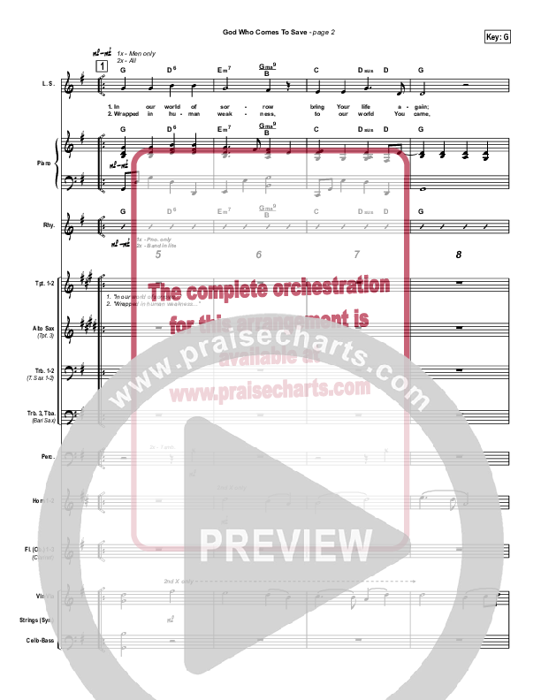 God Who Comes To Save Conductor's Score (New Life Worship)