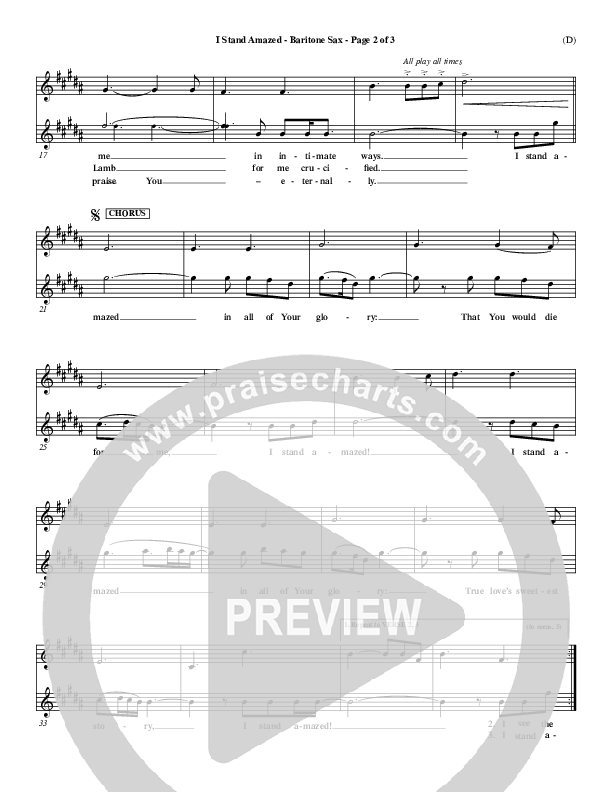 I Stand Amazed Bari Sax (Dennis Jernigan)