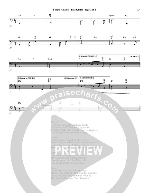 I Stand Amazed Rhythm Chart (Dennis Jernigan)