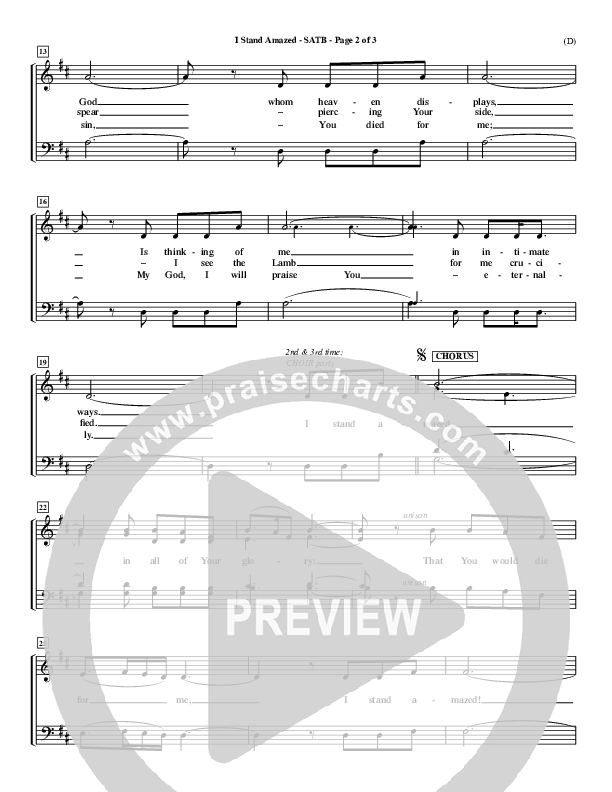 I Stand Amazed Choir Sheet (SATB) (Dennis Jernigan)