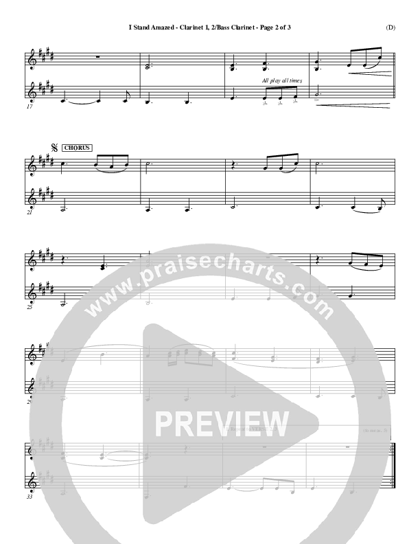 I Stand Amazed Clarinet 1/2, Bass Clarinet (Dennis Jernigan)