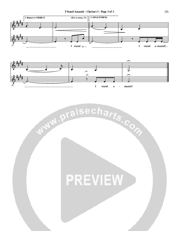 I Stand Amazed Clarinet 3 (Dennis Jernigan)
