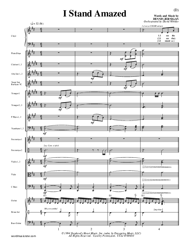 I Stand Amazed Conductor's Score (Dennis Jernigan)