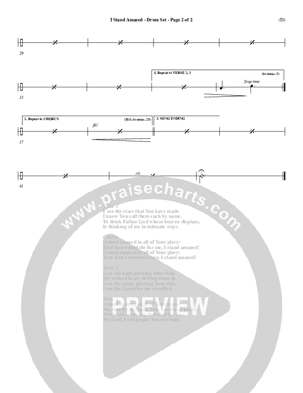 I Stand Amazed Drum Set (Dennis Jernigan)