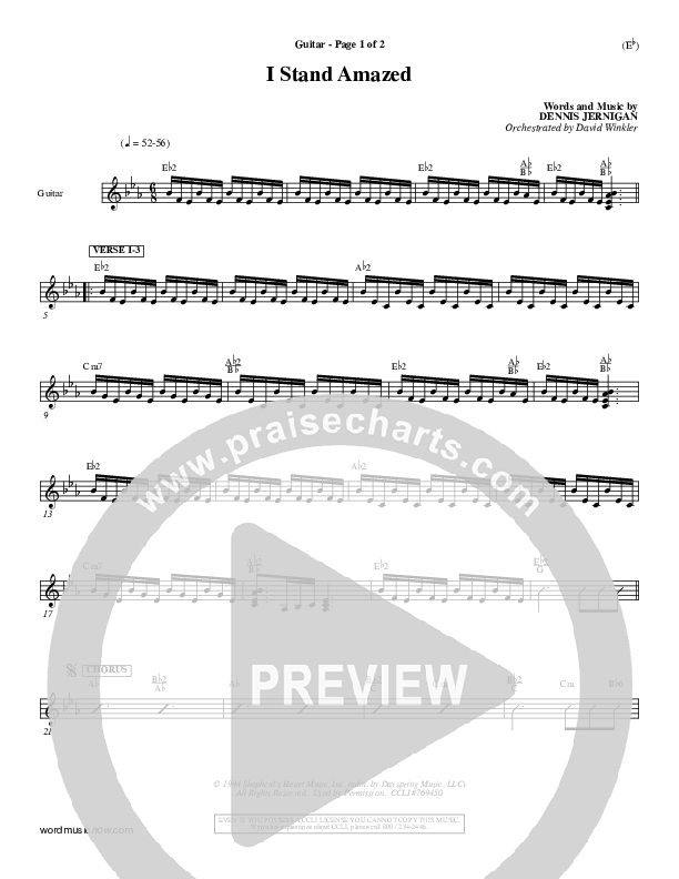 I Stand Amazed Electric Guitar (Dennis Jernigan)