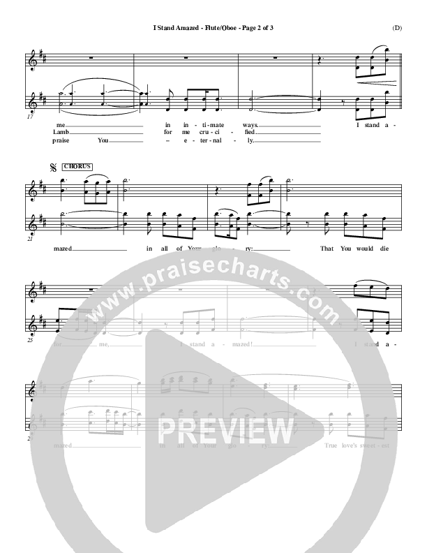 I Stand Amazed Flute/Oboe (Dennis Jernigan)