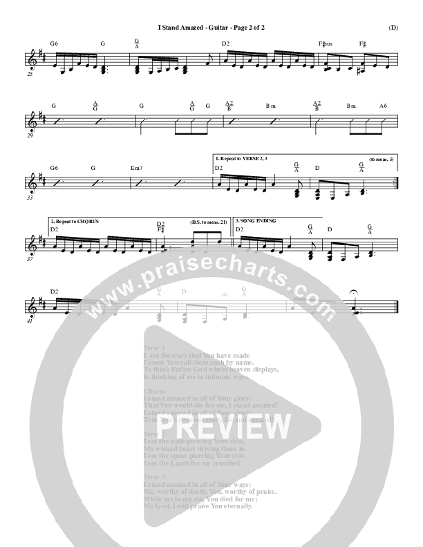 I Stand Amazed Guitar (Dennis Jernigan)