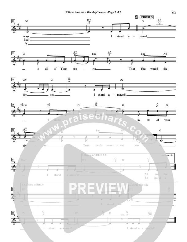 I Stand Amazed Lead Sheet (Dennis Jernigan)