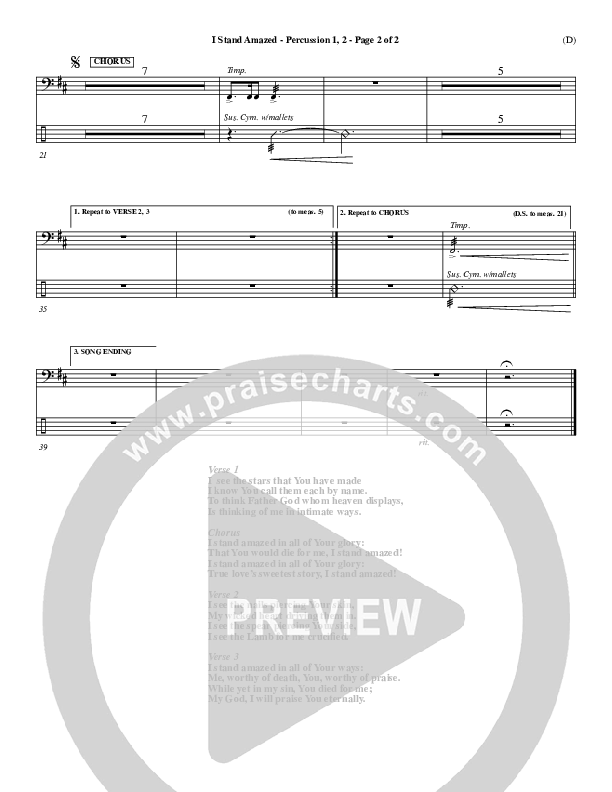 I Stand Amazed Percussion 1/2 (Dennis Jernigan)