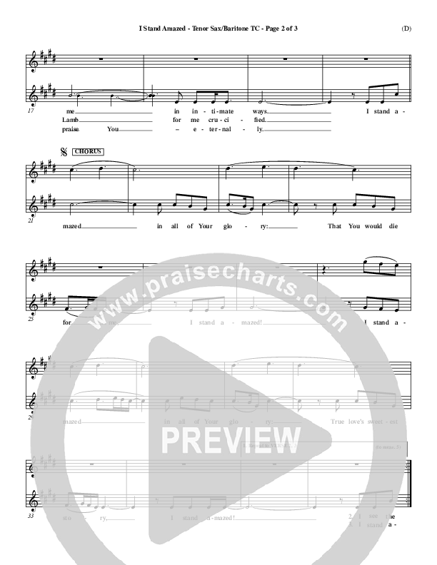 I Stand Amazed Tenor Sax/Baritone T.C. (Dennis Jernigan)