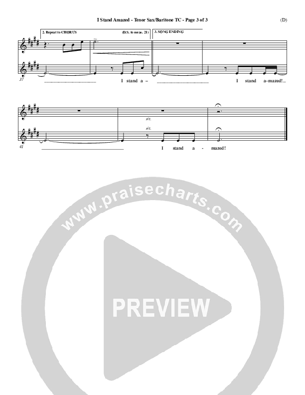 I Stand Amazed Tenor Sax/Baritone T.C. (Dennis Jernigan)