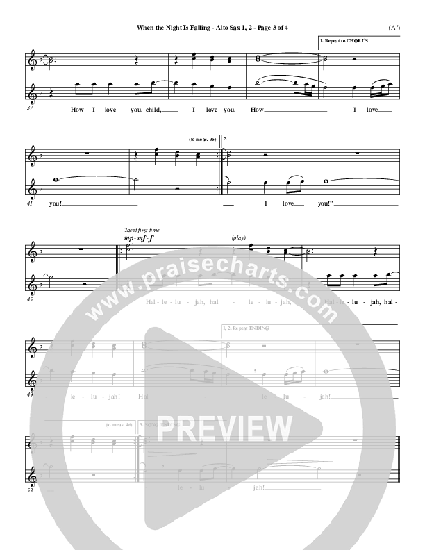 When The Night Is Falling Alto Sax 1/2 (Dennis Jernigan)