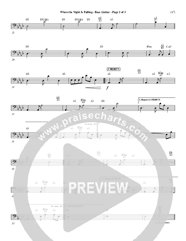 When The Night Is Falling Rhythm Chart (Dennis Jernigan)