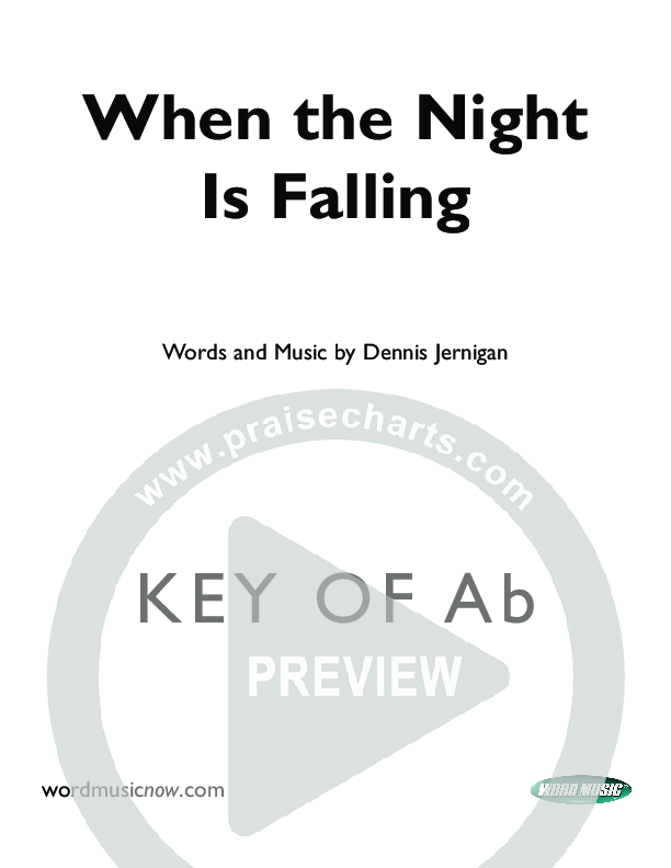 When The Night Is Falling Cover Sheet (Dennis Jernigan)